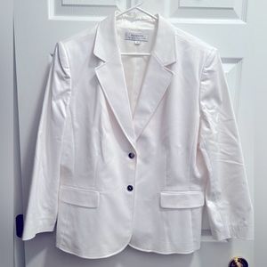 White Tahari ASL jacket with sliver buttons! Classy!